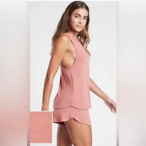 NWT Athleta Well Rested Rib Sleep Tank Womens M Burgundy Comfy Soft - Picture 8 of 8